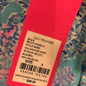 Lilly Pulitzer 5" Callahan Knit Shorts; Color: Blue Ibiza Now You See Me